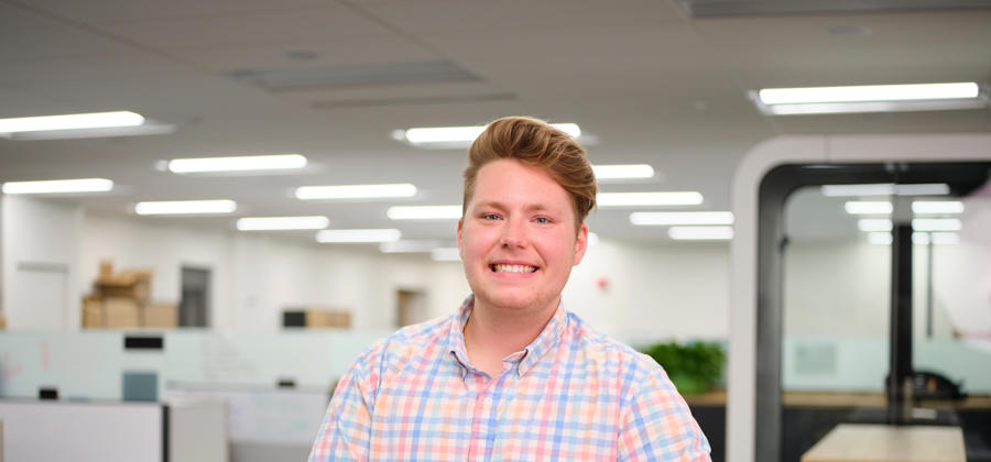a man standing in an office