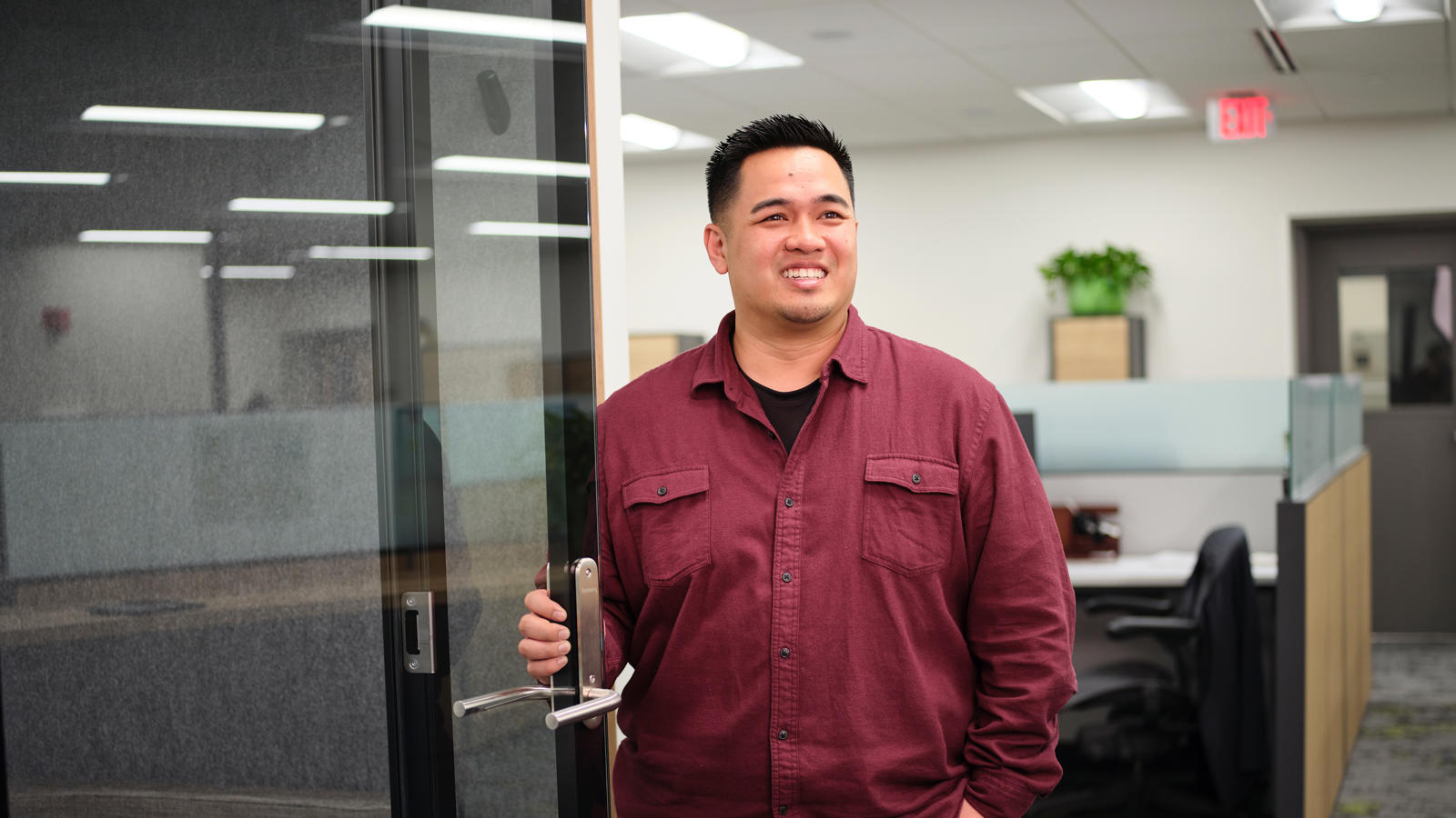 a man standing in an office