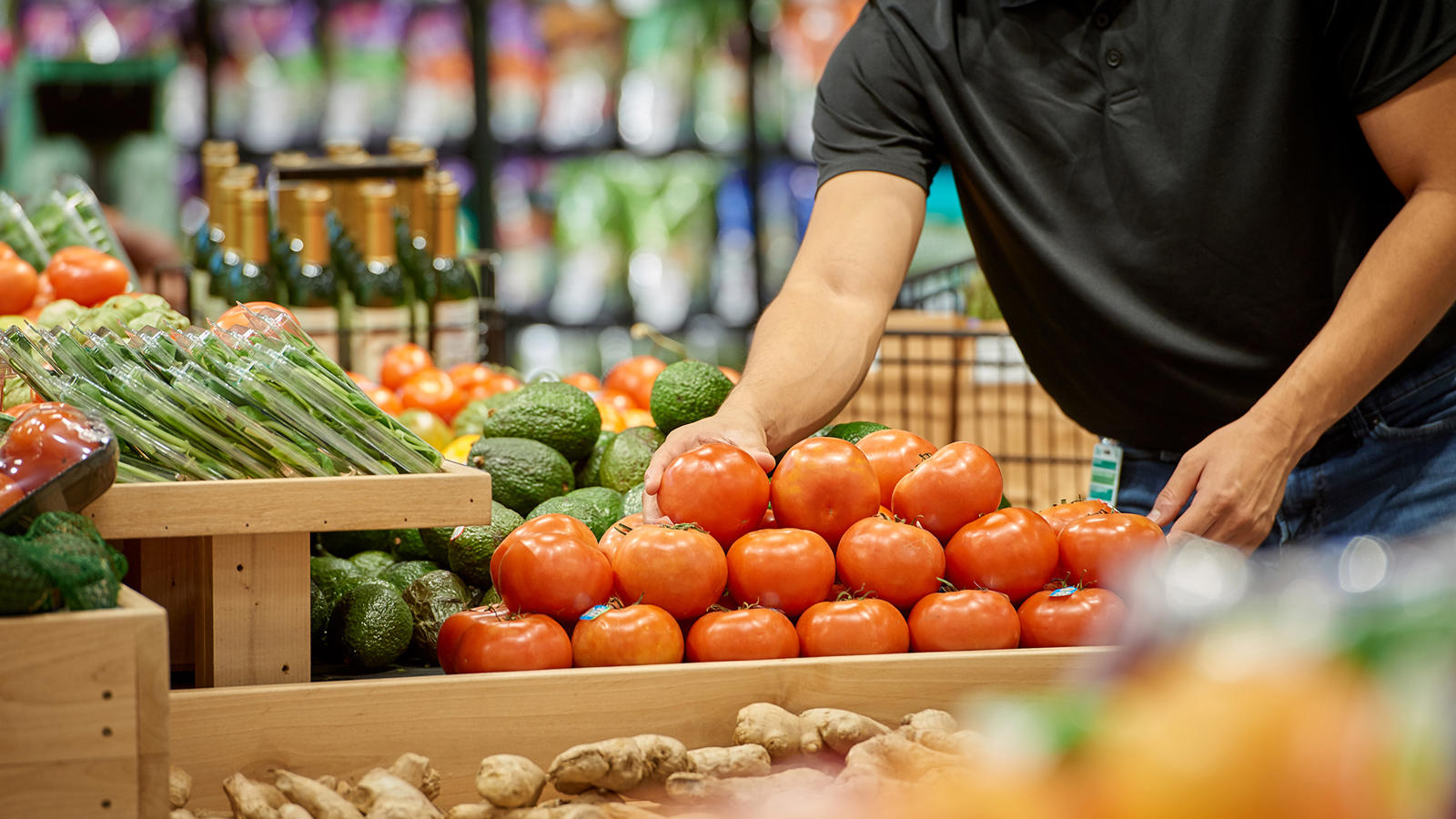 a man in a grocery store